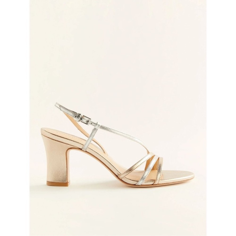 NEW Reformation Pixie High Heel Sandal in Gold Silver Sz 10 - Picture 4 of 13